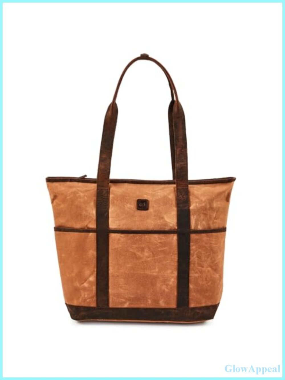 Large Waxed Canvas & Leather Tote Work Handbag Women